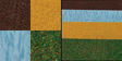 Scenery Mat & Sheet Set -- 1 Each: Water, Field, Harrowed Field & Meadow 12-3/16 x 8-1/2"  31 x 21.5cm