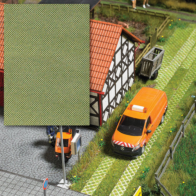 Paving Block Panel w/Grass Openings -- 7-7/8 x 5-11/16"  20 x 14.5cm Sheet-1