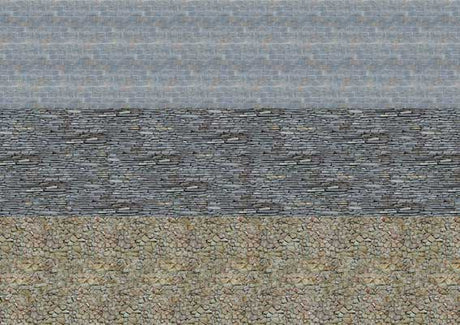 Printed Weathered Cardboard Wall Panel -- Mixed Stone Surfaces 8-1/4 x 5-13/16 x 1/32" 21 x 14.8 x .06cm