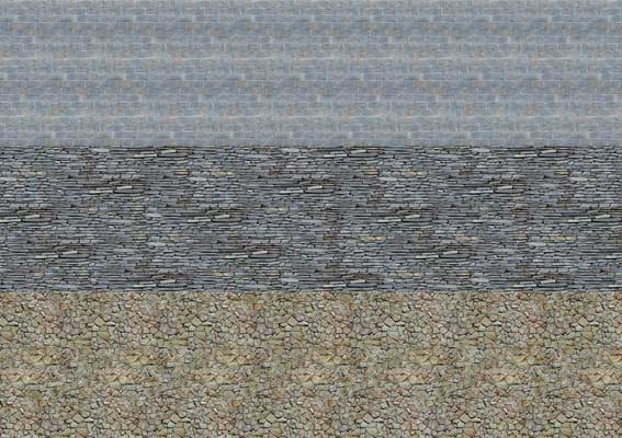 Printed Weathered Cardboard Wall Panel -- Mixed Stone Surfaces 8-1/4 x 5-13/16 x 1/32" 21 x 14.8 x .06cm