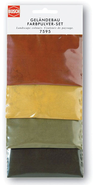 Mortar Color Powder Set -- 1 Each: Rust, Yellow, Green, Black