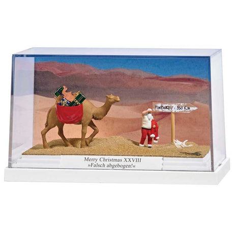 Wrong Turn! Merry Christmas XXVIII -- Santa with Camel Carrying Gift Sack in the Desert-2