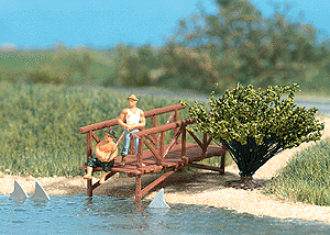 Complete Miniature Scene -- "Big Ones Are Biting"