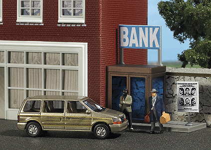 Complete Miniature Scene -- Bank Robbery