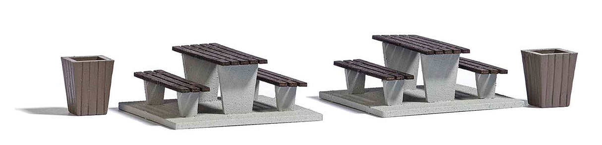 Picnic Area -- 2 Concrete Tables with Benches, 2 Garbage Cans-2