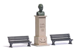 Carl Benz Statue with 2 Benches-2