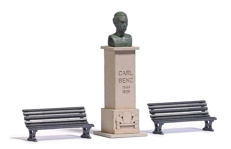 Carl Benz Statue with 2 Benches-2