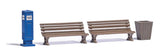 East German DDR Taxi Callbox with 2 Benches-2