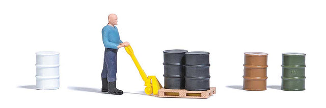 Pallet Jack -- Includes Figure, 5 Steel Drums & Pallet-1