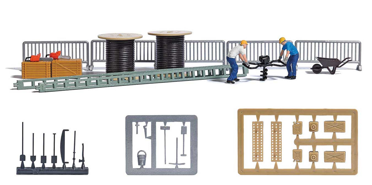 Auger, 2 Figures and Telecomm Accessories Miniature Scene-1