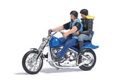 American Motorcycle with Biker Couple - Assembled - Action Set -- Blue-2