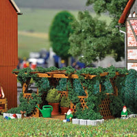 Garden Miniature Scene -- Woman Gardener, 5 Gnomes, Real-Wood Pergola Kit, Garden Accessories