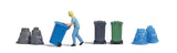 Woman Taking Out Trash Bin - Action Set -- Figure, 3 Bins, 4 Garbage Bags-2