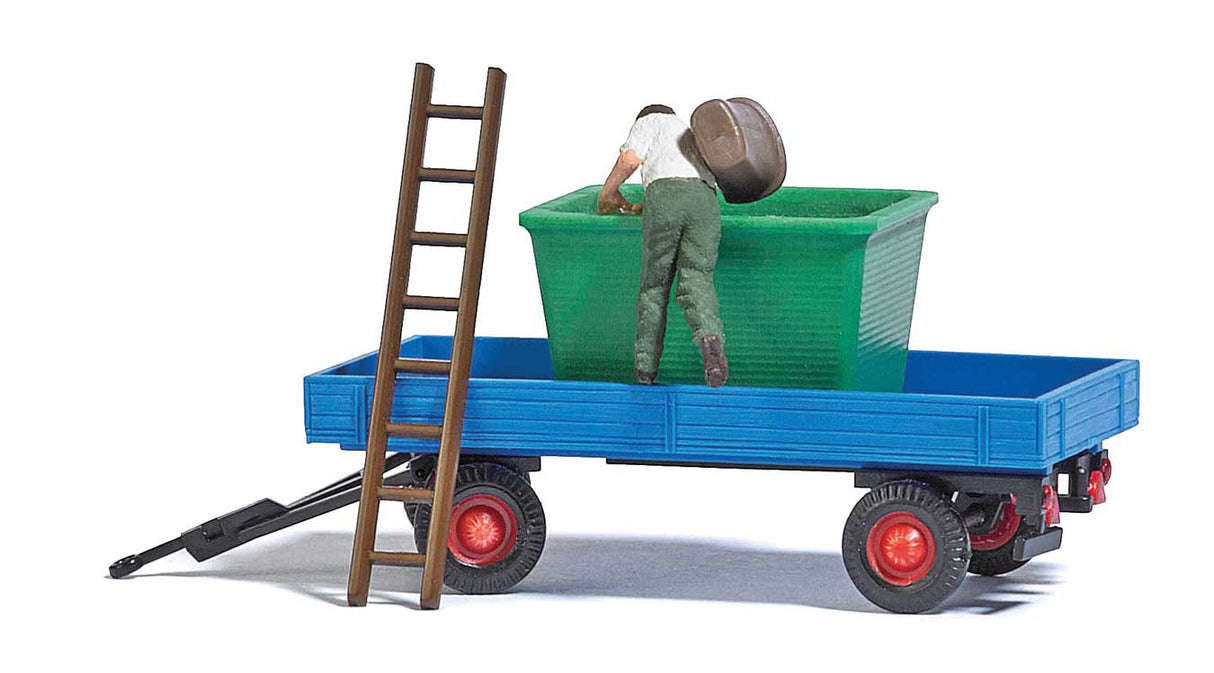 Grape Harvest Trailer - Wagon - Assembled -- Trailer, Grape Bin, Ladder, Figure-2