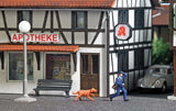 On the Run - Action Set -- Running Letter Carrier Figure, Chasing Dog, Non-Operating Park Light, Park B-1