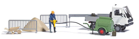 Construction Site Compressor, Figure, Jackhammer and Multicar - Action Set-1
