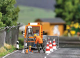 Canal-Sewer Workers - Action Set -- Figure in Manhole, Worker Figure, Hoist, Barricade, Manhole Cover-1