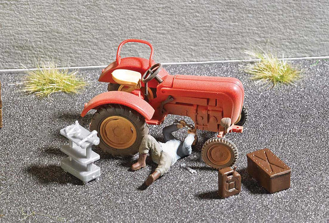 Tractor Repair - Action Set -- Tractor, Tool Cart, Toolbox, Container-1