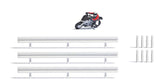 Super Racer 1 - Action Set -- Silver Motorcycle with Rider, 3 Sections of Highway Guardrails-2