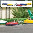 Soapbox Derby - Action Set -- 5 Cars, Child Driver & Pusher Figures