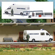 Unattended Baggage - Action Set -- Bomb Disposal Van, 2 Figures, Robot, Suitcase, Waste Bin, 2 Benches, Barrier