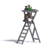 Hunter in Raised Stand - Action Set -- Seated Hunter with Binoculars, Wooden Hunting Stand-2
