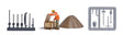 Era 5 Railway Worker - Action Set -- Figure, Ballast Pile, Wood Crate Kit, 2 Track Tool Sprues-1