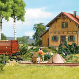 Era 5 Railway Worker - Action Set -- Figure, Ballast Pile, Wood Crate Kit, 2 Track Tool Sprues-2