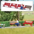 Bench Painter - Action Set -- Painter Figure, 4 Benches, German Signs