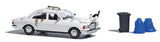 Cat Car - Action Set -- 2 Cats, Weathered/Abandoned Mercedes-Benz W123, 2 Trash Bags, Trash Can-1
