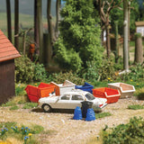 Cat Car - Action Set -- 2 Cats, Weathered/Abandoned Mercedes-Benz W123, 2 Trash Bags, Trash Can-2