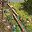 Tree Debarking - Action Set -- 3 Logs, Branches, Figure, Chainsaw-1
