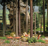 Foxes - Action Set -- 5 Foxes, Wood Pile, 4 Barren Trees, 3 Stumps-2