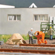 Mixing Concrete - Action Set -- Mixer, Wheelbarrow, Sand Pile, Tools, Crates, Gas Can, Cable Ree, Figure-1