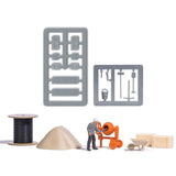 Mixing Concrete - Action Set -- Mixer, Wheelbarrow, Sand Pile, Tools, Crates, Gas Can, Cable Ree, Figure-2