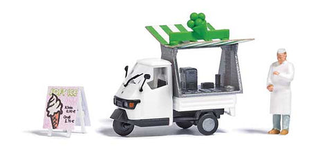 Soft-Serve Ice Cream Truck - Action Set -- Piaggio Ape Sales Truck, Canopy, Figure, Sign and Truck Load-1
