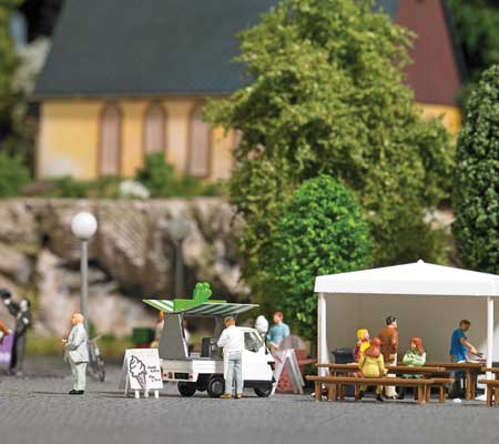 Soft-Serve Ice Cream Truck - Action Set -- Piaggio Ape Sales Truck, Canopy, Figure, Sign and Truck Load-2