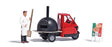 Piaggio Ape with Pizza Oven, Figure, Pizza Peel, Sign - Action Set-1