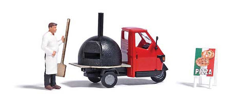 Piaggio Ape with Pizza Oven, Figure, Pizza Peel, Sign - Action Set-1