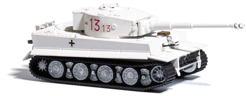 Tiger Tank - Assembled -- Former German Army #13 13 (Winter Camouflage, white, red)