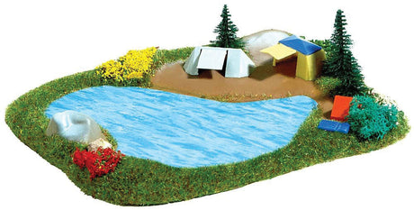 Lake w/Campsite -- 6-1/8 x 4-15/16"  15.5 x 12.5cm
