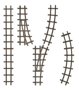 Non-Operating Narrow Gauge industrial Railroad Starter Set - Feldbahn -- Gmeinder 15/18 Loco, 4 Side-Dump Cars, Plastic Track-2