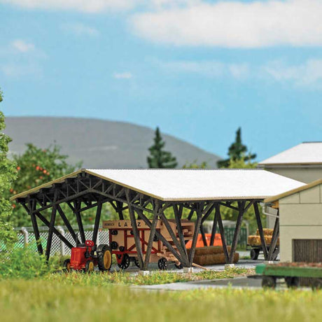 Farm Equipment Shelter -- Laser-Cut Kit - 3-3/4 x 2-5/8 x 1-5/16"  9.5 x 6.6 x 3.4cm-1