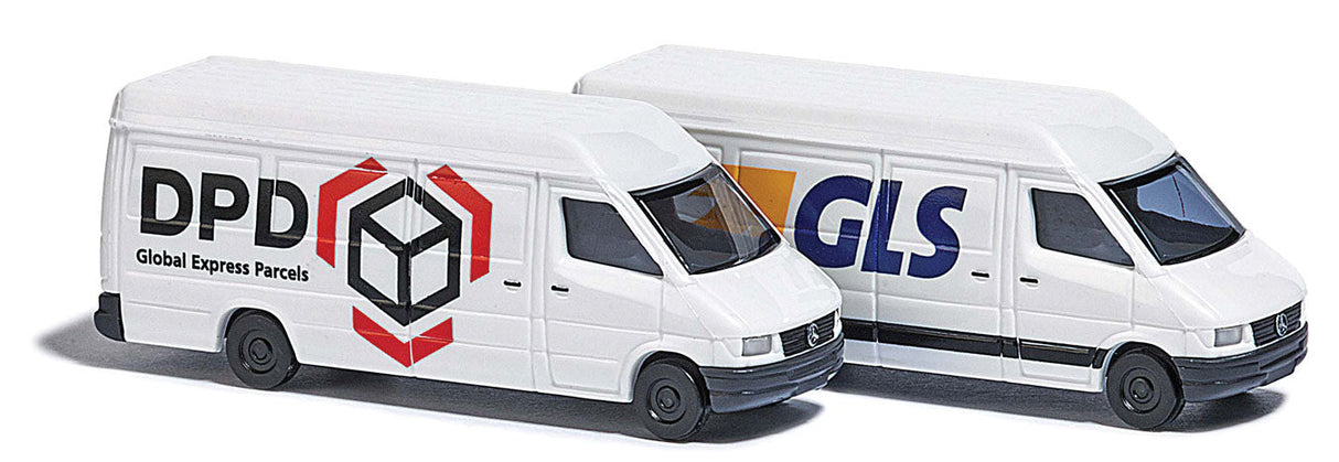 Mercedes-Benz Sprinter Van 2-Pack - Assembled -- 1 Each: DPD & GLS (white, black, German Lettering)-2