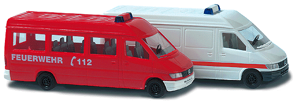 Mercedes-Benz Sprinter Van 2-Pack - Assembled -- 1 Each: DPD & GLS (white, black, German Lettering)-1