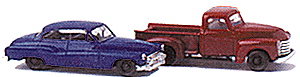 1950 Chevrolet Pickup & 1950 Buick Set -- Red Truck & Blue Car