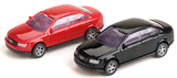Audi A4 Sedan 2-Pack - Assembled -- 1 Each: Metallic Silver & Metallic Blue-1
