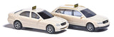 Taxi Set - Assembled -- 1 Each: Audi A4 Sedan & Mercedes-Benz C-Klasse (white)-2