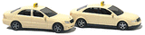 Taxi Set - Assembled -- 1 Each: Audi A4 Sedan & Mercedes-Benz C-Klasse (white)-1
