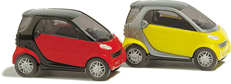 European Automobiles - Smart pkg(2) -- 2-Door Subcompact City Coupe 1 Each Red & Yellow